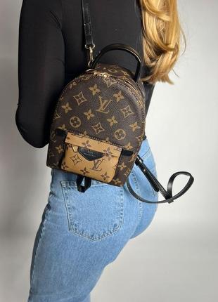 Женский рюкзак 👜 louis vuitton palm springs mini brown/ginger4 фото