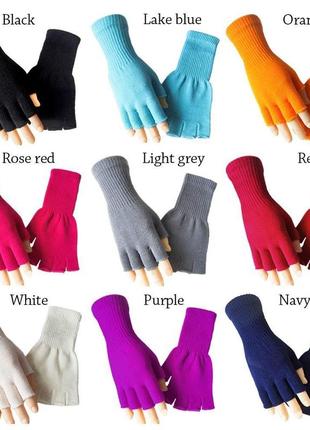 Неоново-розовые удлиненные перчатки митенки,рукавицы3 фото