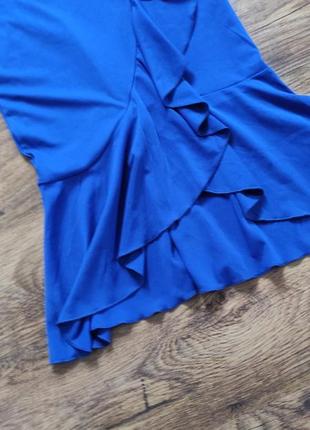 Shein праздничное платье, силуэтное платье, на выпуск, с рюшами, синий электрик4 фото