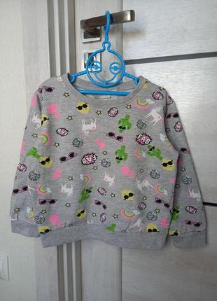 Фирменный теплый свитшот свитер мирер кофта джемпер с начесом matalan для девочки 7 лет5 фото