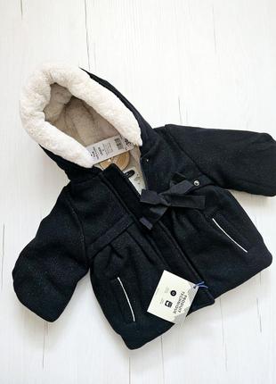 Пальто зимнее для девочки, бренд франция, куртка зимняя детская, 60-68см, 3-6месяц2 фото
