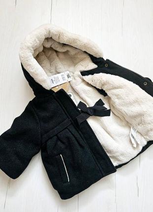 Пальто зимнее для девочки, бренд франция, куртка зимняя детская, 60-68см, 3-6месяц5 фото