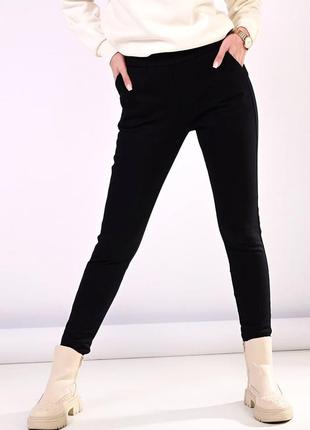 Качественные классические черные женские штаны на флисе теплые женские штаны на резинке теплые женские джоггеры на флисе