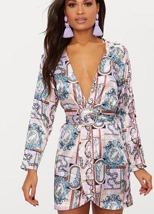 Атласное платье prettylittlething