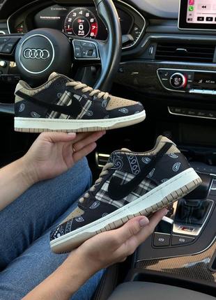 Кросівки shipping nike sb dunk low travis scott | найк данк | унісекс модель | шкіра, текстиль | весна, літо, осінь | чоловічі, жіночі кросівки
