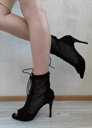 Черная обувь для танцев high heels хилс