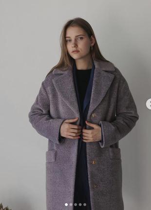 Шерстяное пальто season, лавандовое, лиловое, сиреневое, размер 34 xs1 фото