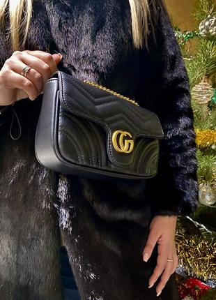 Женская сумка guсci marmont на цепочке mini, резинясь мормонт, гуси мармонт.1 фото