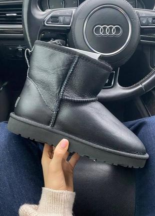 Угги угги угги мужские ugg classic mini leather black