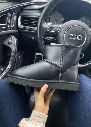 Угги угги угги мужские ugg classic mini leather black3 фото