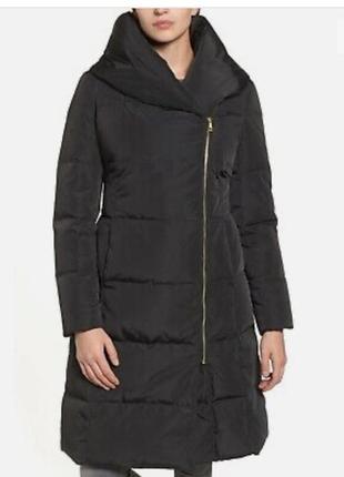 Cole haan зимняя куртка, длинный пуховик, черное пальто, размер xs