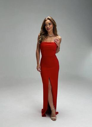 🎨 чорний, червоний! шикарна максі сукня червона червоний красное женское платье длинное довге