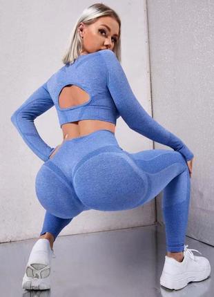Распродажа!!️костюм фитнес для йоги спорта зала с пуш-ап эффектом2 фото