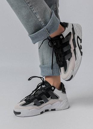 Жіночі кросівки adidas niteball white grey black | адідас | весна, літо, осінь | шкіра, замша | взуття