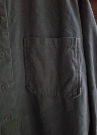 Грязно-голубая вельветовая рубашка в джинсовом стиле george батал3 фото