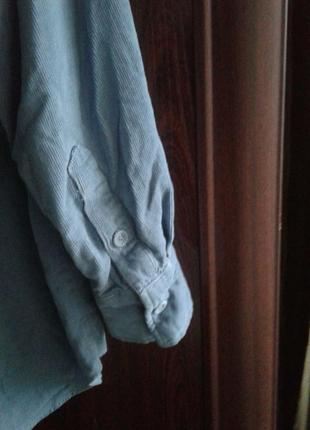 Грязно-голубая вельветовая рубашка в джинсовом стиле george батал6 фото