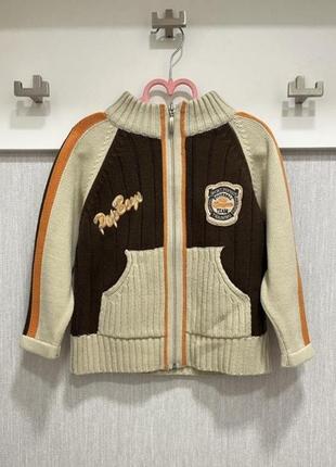 Кофточка  на молнии с длинным рукавом джемпер свитер рост 104-116 см1 фото