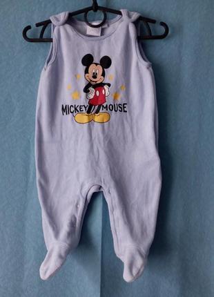 Повзунки велюрові  міккі маус disney baby 3m/62