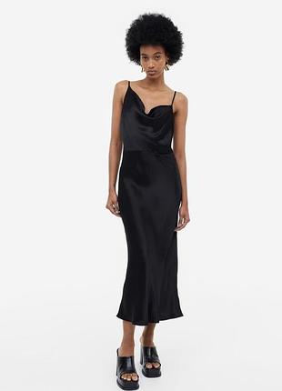 Сатинова сукня міді h&m zara / сатиновое платье миди