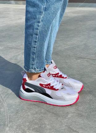 Женские кроссовки puma rs-x «white red’ ❤️