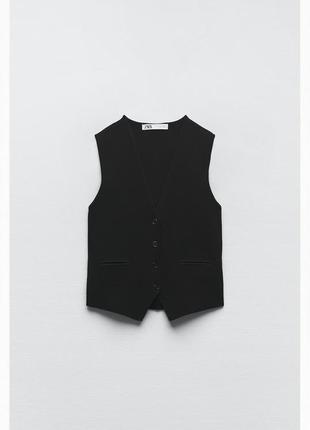 Приталений трикотажний жилет zara