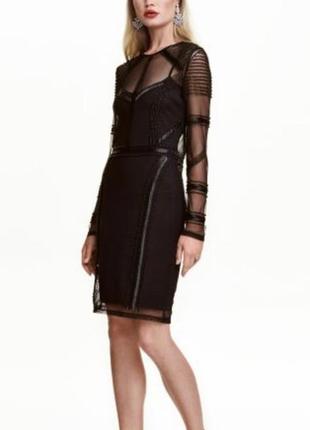 Классное вышитое платье бисером h&m