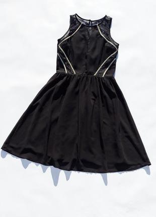 Красивое чёрное платье с гипюром morgan1 фото