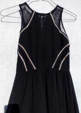 Красивое чёрное платье с гипюром morgan5 фото