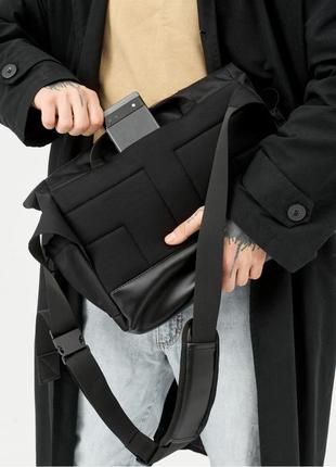Чоловіча сумка  для ноутбука чорна6 фото