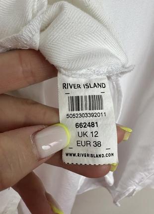 Стильная белоснежная рубашка удлиненная с разрезами river island 12/l7 фото