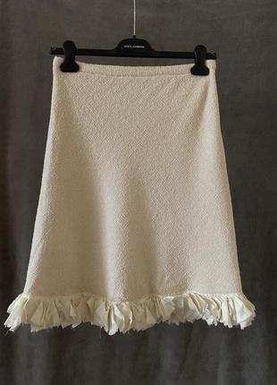 Moschino ❤️шерстяная юбка молочного оттенка1 фото
