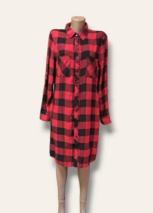 Удлиненная рубашка в клетку