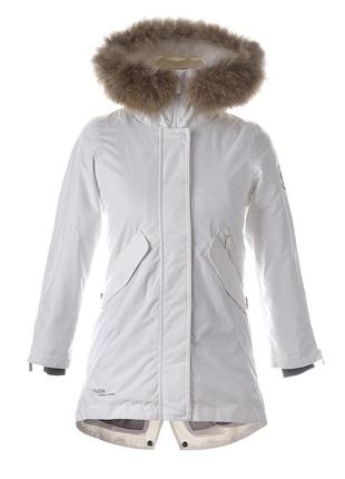 Пальто зимове для дівчаток парка с мехом huppa vivian 1 біле 12490120-00020