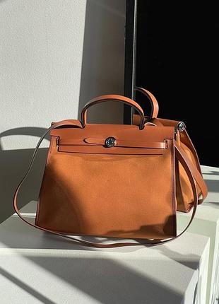 Женская сумка hermes herbag zip 31 bag ginger