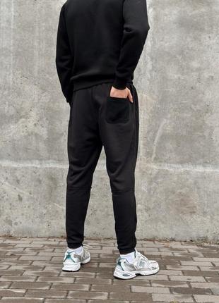 Чоловічі спортивні штани трикотажні reload rough чорні / спортивки завуженні стильні демісезонні5 фото