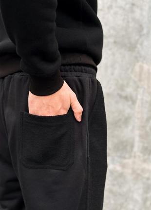 Чоловічі спортивні штани трикотажні reload rough чорні / спортивки завуженні стильні демісезонні3 фото