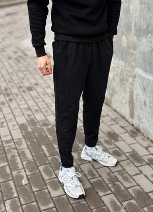 Чоловічі спортивні штани трикотажні reload rough чорні / спортивки завуженні стильні демісезонні4 фото