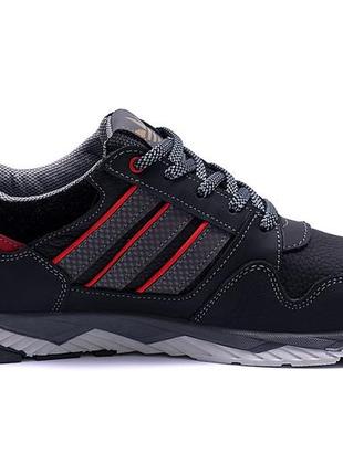 Чоловічі шкіряні кросівки adidas tech flex black1 фото