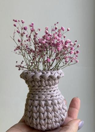 Текстильна вазочка ручної роботи