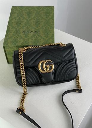 Сумка гуччи gucci marmont mini shoulder bag, gold hardware