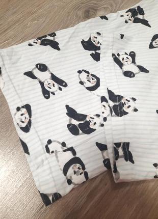 Піжамні штани з пандами!!🤍🖤 великого розміру3 фото