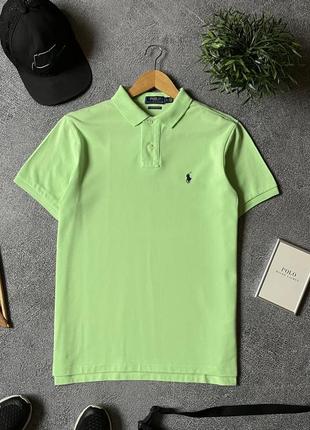 Мужское шикарное зеленое салатовое поло теннисика Grau polo ralph lauren оригинал новый размер м