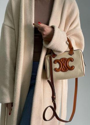 Женская брендовая сумка celine bag small boston cuir triomphe in#ile and calfskin9 фото