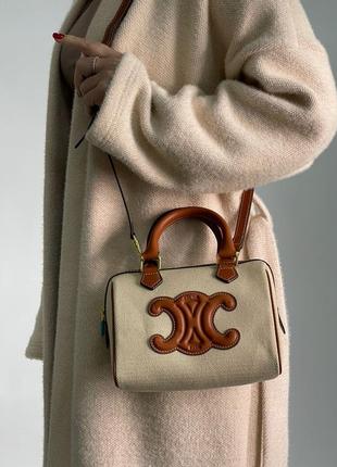 Женская брендовая сумка celine bag small boston cuir triomphe in#ile and calfskin10 фото
