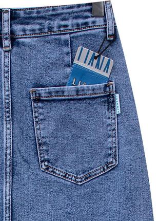 Самая модная длинная джинсовая юбка макси голубого цвета6 фото