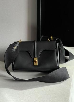 Сумка селин celine teen soft 16 in smooth calfskin tan black