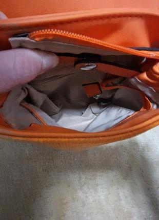 Оранжевый женский рюкзак из кожзама6 фото