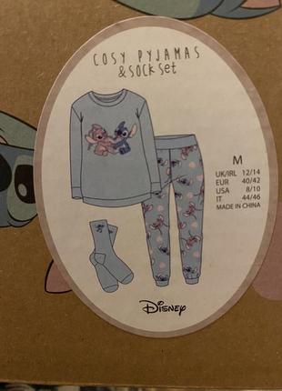 Подарочный набор пижама + носки стч и лило, домашний комплект, теплая пижама stitch & lilo3 фото