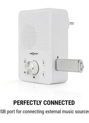 Роз'єм fm-радіо plug+play, fm-тюнер, usb, bt, білий роз'єм fm-радіо oneconcept plug+play