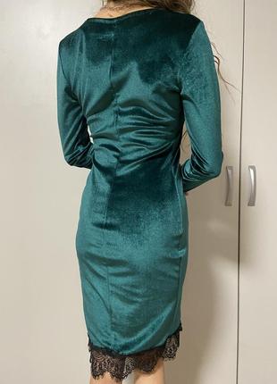 Зелена оксамитова (велюрова) сукня2 фото